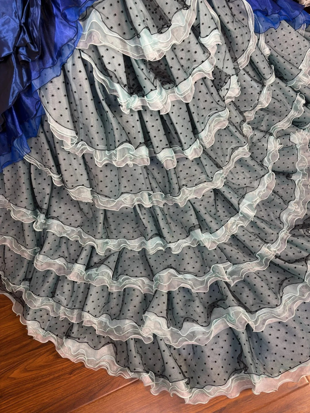 Robe de soirée en satin à fleurs bleues, robe de bal, robe de quinceanera, nv4640
