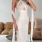 White simple fashion elegant long satin ball gown evening dress birthday party dress nv3052