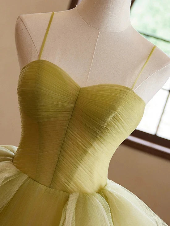 A-Linie, herzförmiger Ausschnitt, langes grünes Ballkleid aus Tüll, langes grünes Abendkleid nv1871