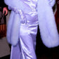 Lila/blaues langes Satin-Ballkleid, Geburtstagspartykleid, NV5287