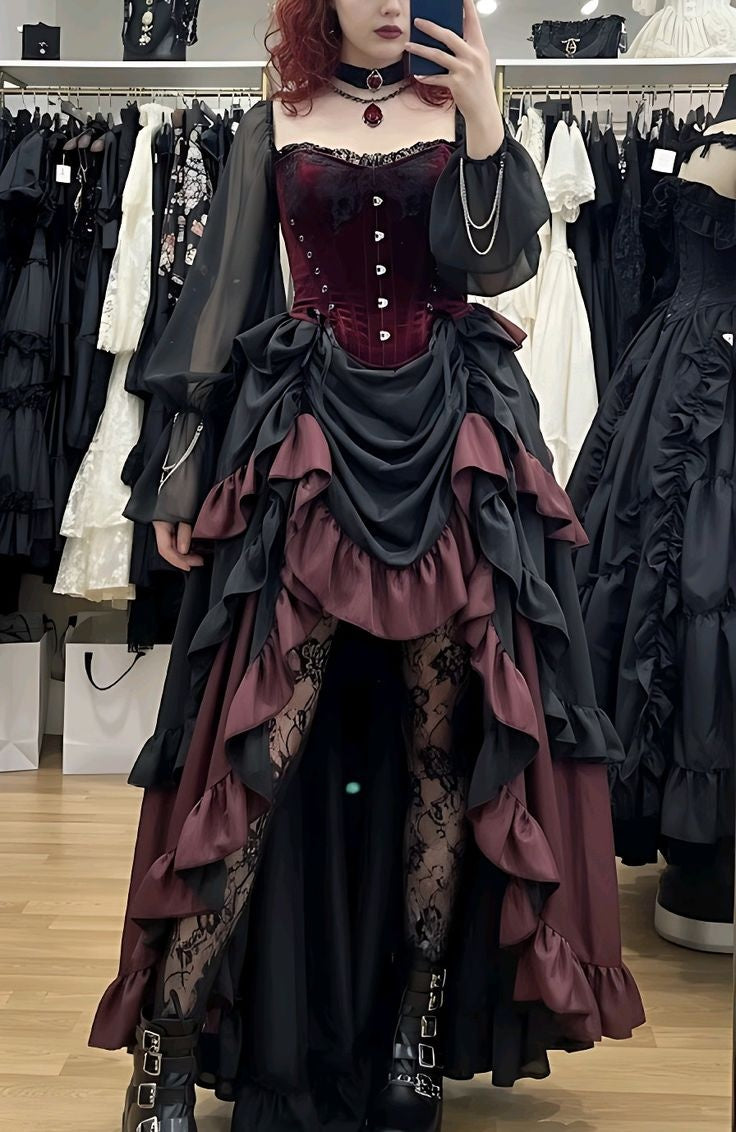 NiceVestidos-_R Robe longue en tulle rétro NV6038