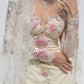 Wunderschönes, exquisites, langes, geblümtes Tüll-Ballkleid in Rosa, NV5408