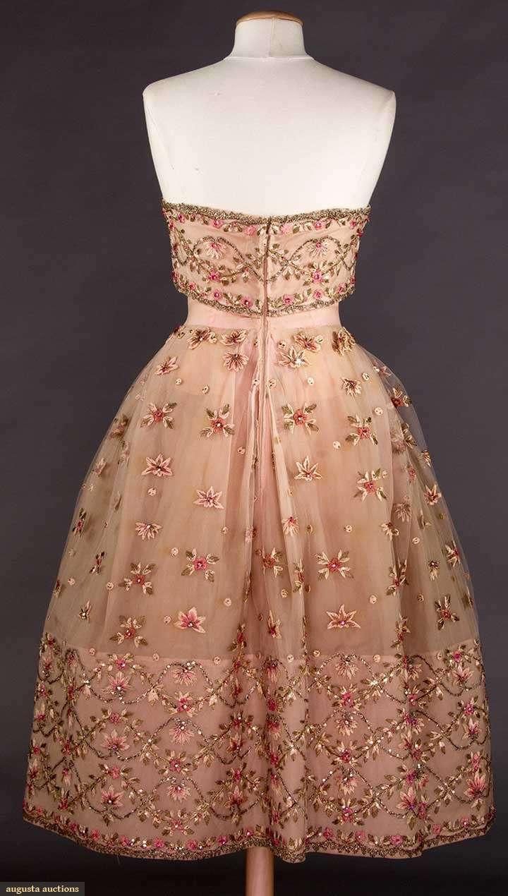 NiceVestidos - Rosa, zart geblümtes, kurzes, formelles Tüllkleid für den Heimkehrabend, nv5474