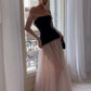 Pink off-shoulder tulle fashionable and elegant stitching unique shape long ball gown party dress evening dress nv2511