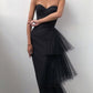 black/Pink sweetheart neckline elegant long tulle ball gown evening dress nv3203