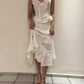 Robe de soirée élégante en dentelle, col en cœur, blanc ivoire, longue, style vintage, robe de bal, robe de soirée, robe de soirée, nv4164