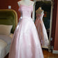 Pink Spaghetti Strap Tulle Tulle Elegant Long Satin Ball Gown Evening Dress nv3347