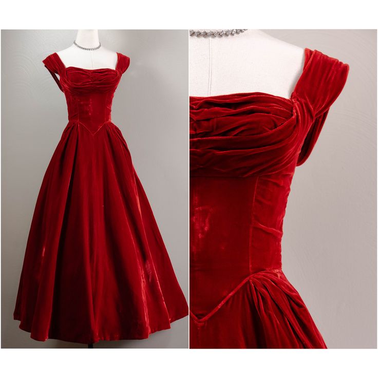 Red vintage fashion wide straps long velvet elegant ball gown evening dress party dress nv3394