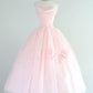 Pink Tulle Bandeau Fashion Long Homecoming Dress Party Dress nv3043