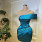 Robe de soirée courte plissée à perles bleues, magnifique et exquise, robe de remise de diplôme, de vacances, d'anniversaire, nv3137
