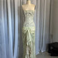 Green Fashion Elegant Lace Strapless Off-shoulder Long Ball Gown Evening Gown Party Dress nv2601