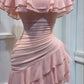 NiceVestidos – königsblaues Minikleid mit gerafften Rüschen NV5747