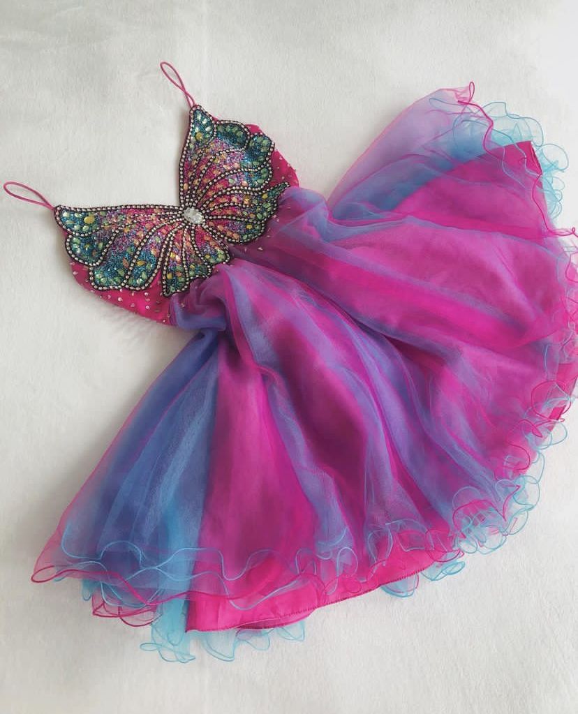 Rosa Mode Gradienten Schmetterling Perlen Kurze Chiffon Fantasie Fee Homecoming Kleid Geburtstag Party Kleid nv5192