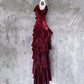 Wunderschönes rotes elegantes langes Meerjungfrau-Ballkleid aus Satin im Slim-Fit nv4819
