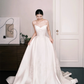 Sweetheart Strapless Satin Wedding Ball Gown, Lace Embroidery Bridal Dress  NV7328