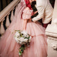 NiceVestidos - Robe de mariée longue en dentelle florale rose exquise NV5832