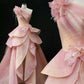 Pink Pretty Fashion Elegant Exquisite Beaded Flower Fairy Off-the-shoulder Satin Long Tulle Floor-length Ball Gown Sequined Evening Dress nv3821