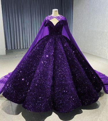 NiceVestidos - Robe de bal longue à sequins violette, magnifique et exquise NV6120