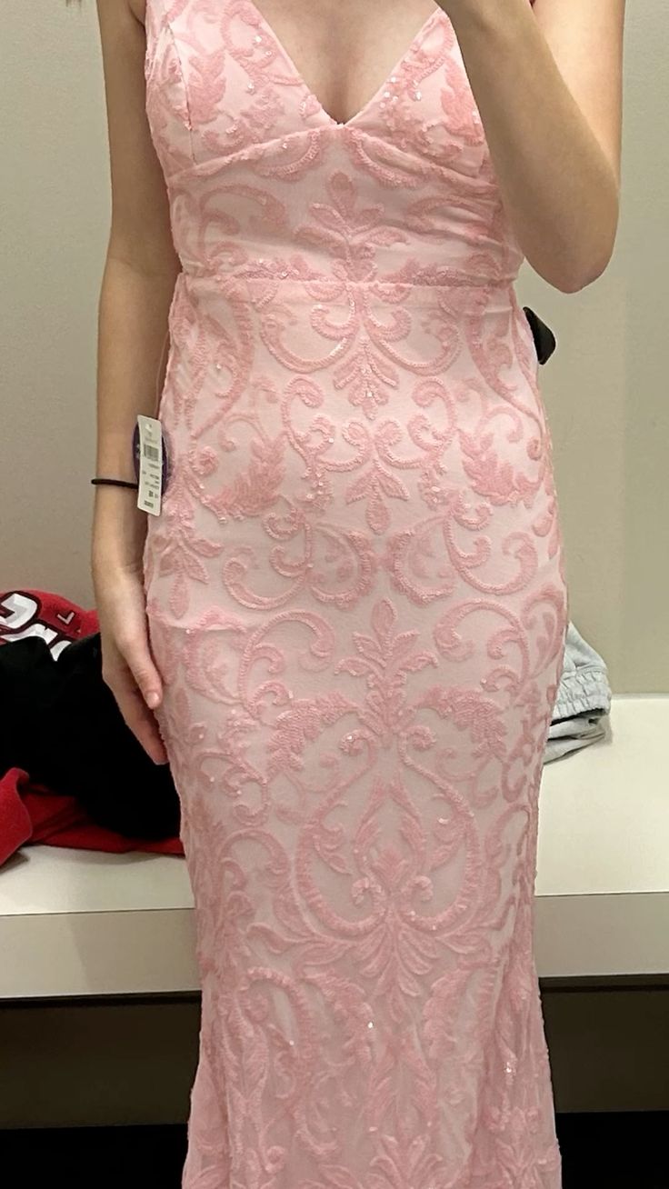 NiceVestidos – Rosa, modisch, elegant, langes Abschlusskleid mit Blumenmuster, NV5850