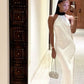 White halter neck simple elegant long slim satin ball gown evening dress nv3132