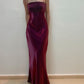 Trauben Lila Retro Elegante Mode Exquisite Perlen Spaghetti Strap Lange Satin Ballkleid Party Kleid Abendkleid nv3610