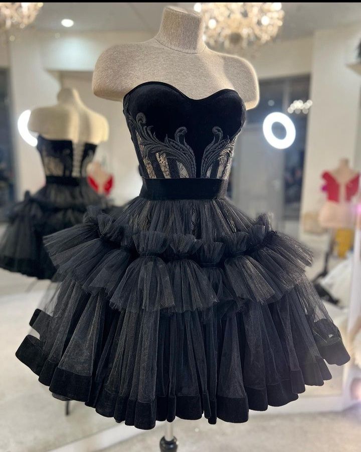 Blaues, modisches, kurzes Homecoming-Kleid aus Tüll mit herzförmigem Ausschnitt, Partykleid, NV3208