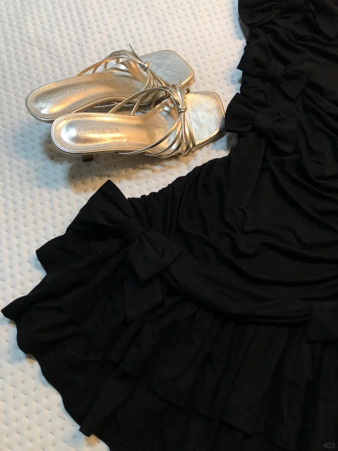 Black One Shoulder Short Homecoming Dress Ruffle Hem 3D Bow Ruched Bodycon Vintage Cocktail Gown  NV6912