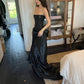 Schwarzes schlichtes elegantes langes Ballkleid Abendkleid Partykleid nv2187
