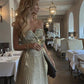 Champagner-Gold, modisches kurzes Partykleid, Abendkleid, Homecoming-Kleid, nv2172