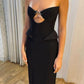 Black tube top hollow fashion elegant long ball gown evening dress nv2881