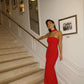 Rotes schlichtes, elegantes, langes Ballkleid-Abendkleid NV2230