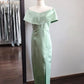 Robe de soirée longue en satin, simple et élégante, verte, à la mode, robe de mariée, robe de demoiselle d'honneur, robe de bal, nv3891
