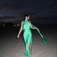 Robe de soirée longue en satin, verte, simple, élégante et à la mode, robe de bal, robe de soirée, robe de soirée, robe d'invité de mariage, nv3938