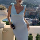 Blaues schlichtes, elegantes Meerjungfrau-Kleid, langes Ballkleid, Abendkleid, Partykleid, NV2232