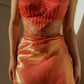 Orange Fashion Exquisite Beaded Spaghetti Strap Long Tulle Ball Gown Evening Dress nv3318