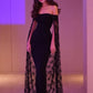 Robe de soirée sirène noire, noble et élégante, en dentelle fine, longue et élégante, robe de bal traînante, robe de soirée nv1914