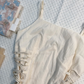 Cream White Spaghetti Strap Short Homecoming Dress Square Neck Side Lace Up Ruffle Hem Vintage Cocktail Gown  NV6914