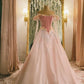 Pink Gorgeous Exquisite Floral Long Elegant Fairy Off-shoulder Tulle Ball Gown Evening Dress nv3308