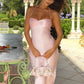 Robe de soirée longue en satin rose élégante, épaules dénudées, sans manches, avec bretelles, perles exquises, robe de bal, robe de fête d'anniversaire, robe de bal, robe de remise de diplôme, nv4007