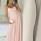Rosa schulterfreies Chiffon fließendes langes elegantes Abendkleid Hochzeitsgastkleid Brautjungfernkleid nv2118