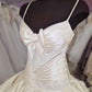 Elfenbeinweiß Süßes Elegantes Spaghettiträger A-Linie Langes Satin Spitzen Ballkleid Abendkleid Hochzeitskleid Brautkleid Hochzeitskleid nv3418