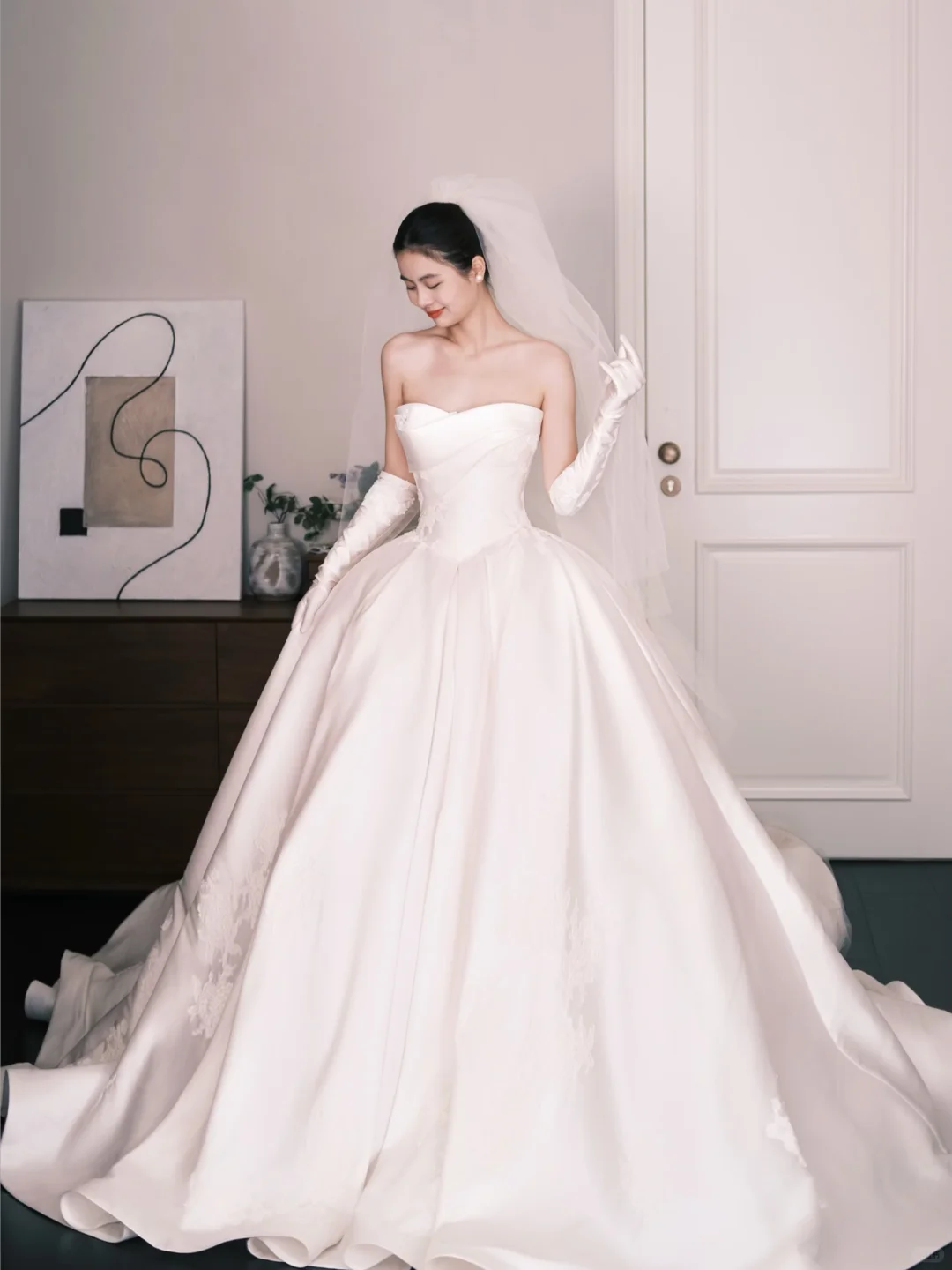 Strapless Sweetheart Satin Ballgown Bridal Wedding Dress  NV7339