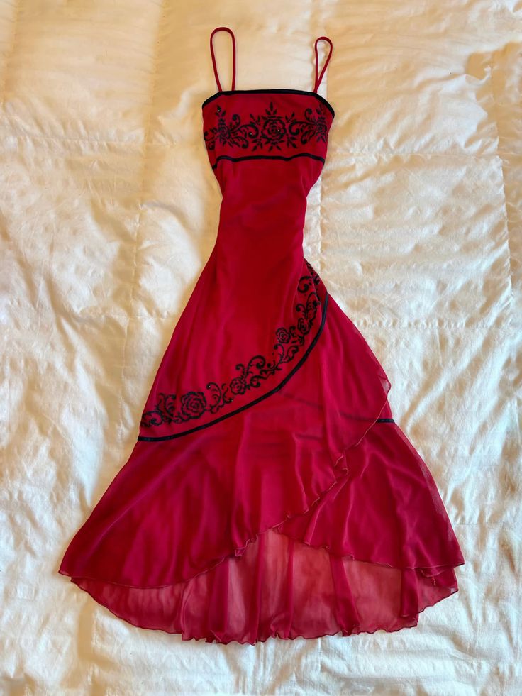 Rotes Vintage-Elegantes Mode-Spaghetti-Träger-langes Chiffon-Ballkleid-Abendkleid-Partykleid NV3571