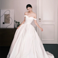 Off Shoulder Sweetheart Satin Wedding Ball Gown  NV7321