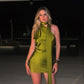 Grünes rückenfreies Mini-Heimkehrkleid, Ballkleid, Cocktailkleid, NV1810