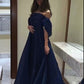 Dark blue simple elegant strapless tube top ribbon long ball gown evening dress party dress nv2488