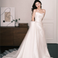 Sweetheart Strapless Satin A Line Wedding Dress Long Train Bridal Gown  NV7203