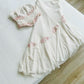 Robe de soirée longue en mousseline de soie, élégante et exquise, rose et blanche, à fleurs, ensemble deux pièces, nv3739