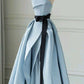 Blue Strapless Elegant Satin Long Ball Gown Evening Dress nv3187