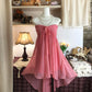 Rosa trägerloses Chiffon-Kurzes Homecoming-Kleid Geburtstagspartykleid nv4448